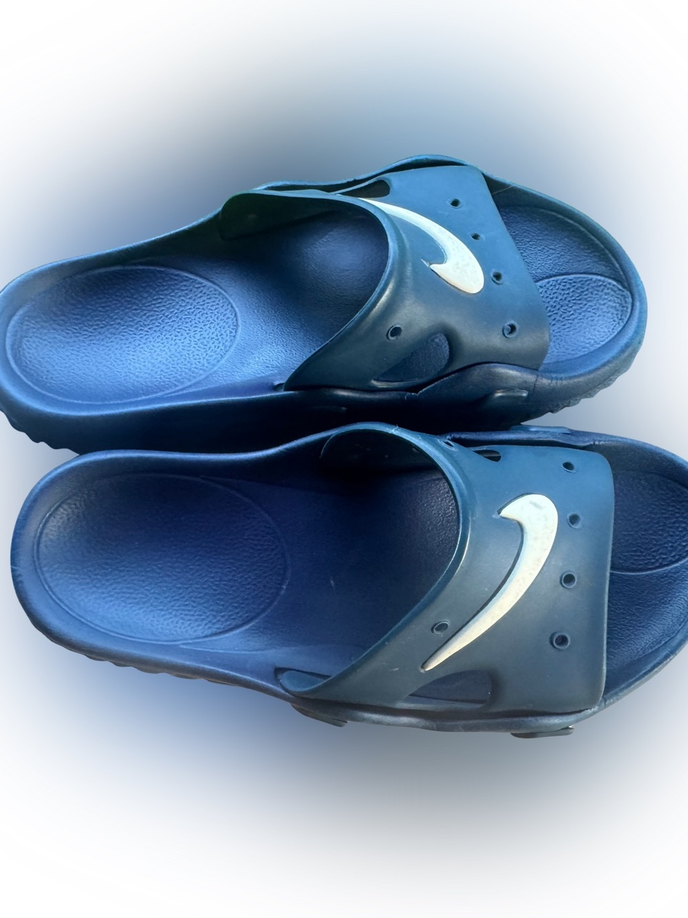 Vintage Nike Navy Blue Geta Slide Sandals White Swoosh Y2K Made in Italy